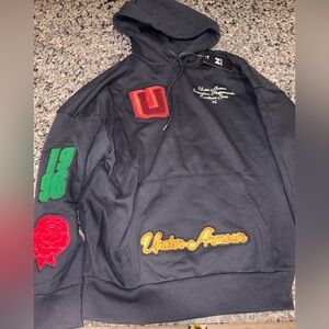 Under Armour Icon Terry OD OS Hoodie Men's Medium Black Heavyweight Pullover